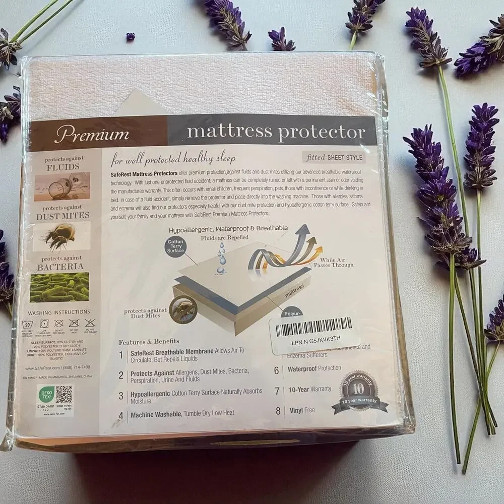 SafeRest Mattress Protector Hypoallergenic 100% Waterproof TWIN Breathable